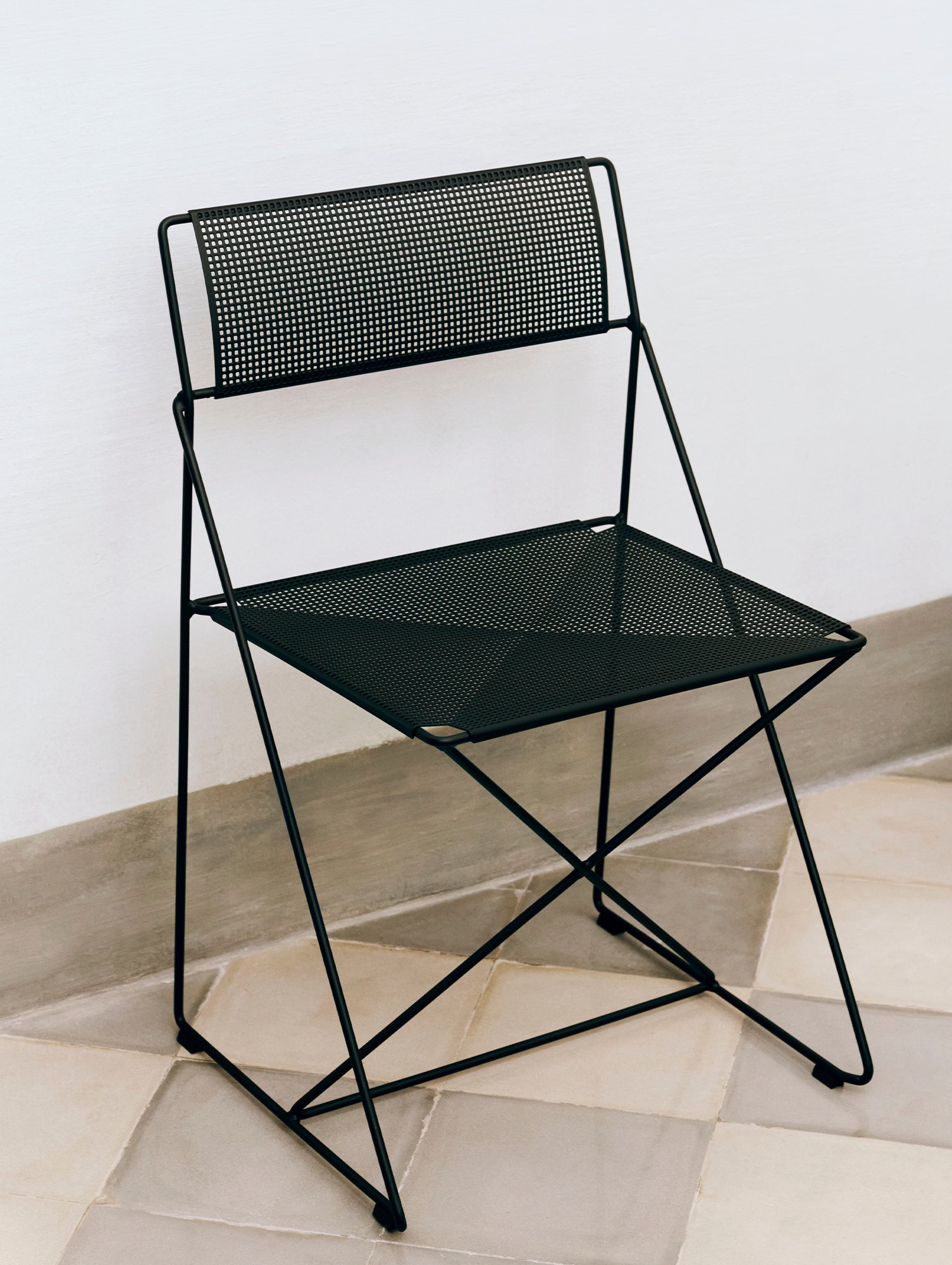 X-Line Chair Outdoor by HAY – Black Powder-Coated Steel Frame / Black Seat and Back