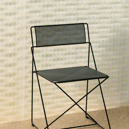 X-Line Chair Outdoor by HAY – Black Powder-Coated Steel Frame / Black Seat and Back