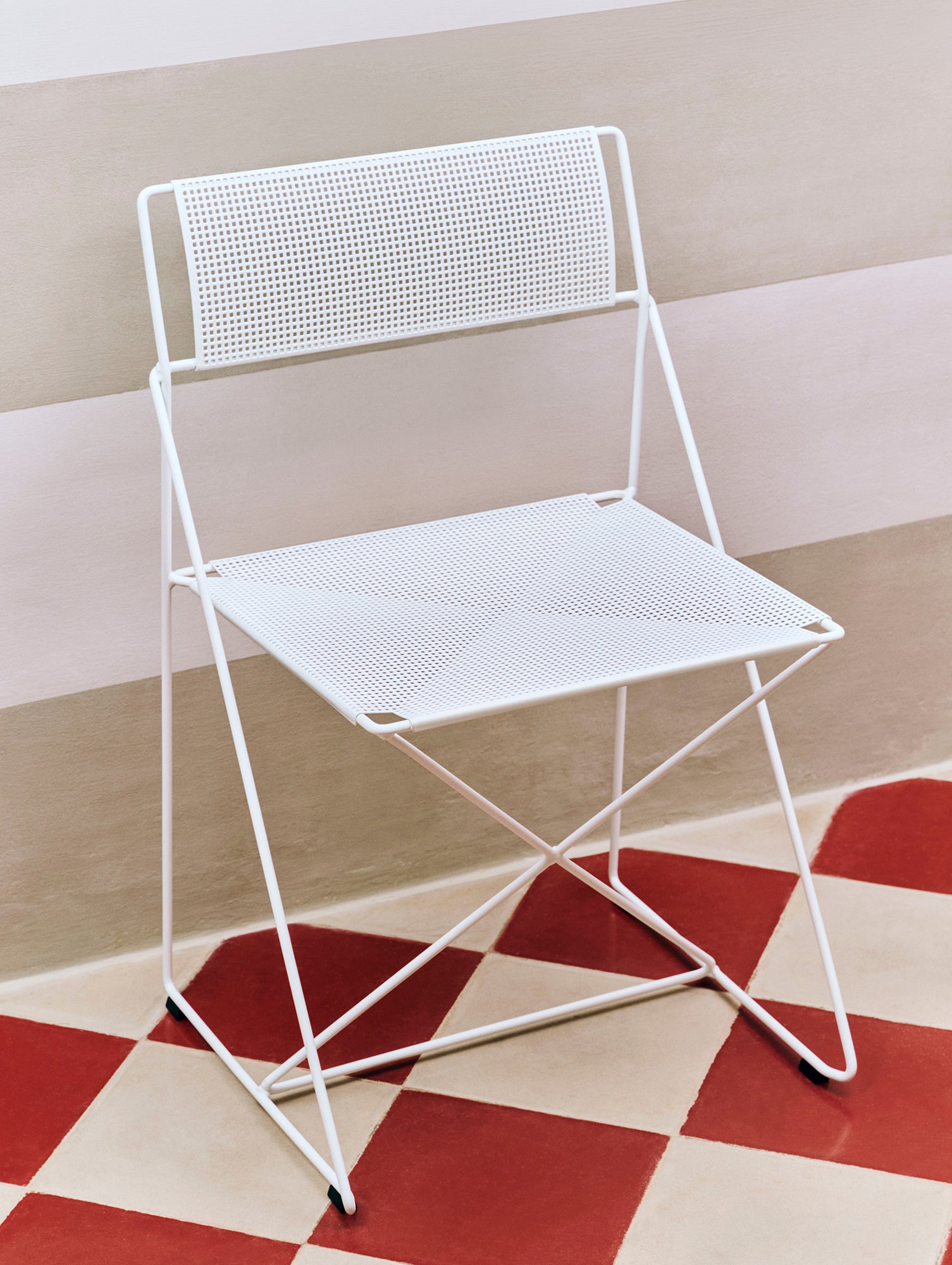 X-Line Chair Outdoor by HAY – Chalk White Powder-Coated Steel Frame / Chalk White Seat and Back