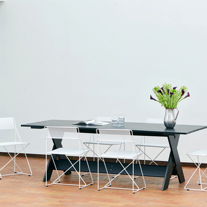 X-Line Chair Outdoor by HAY – Chalk White Powder-Coated Steel Frame / Chalk White Seat and Back