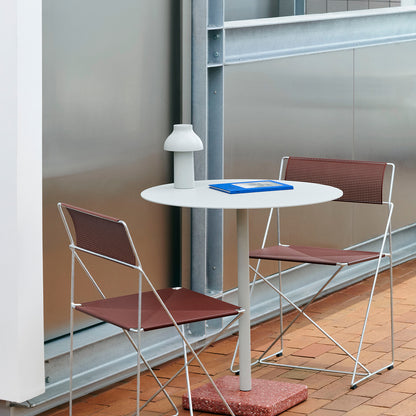 X-Line Chair Outdoor by HAY – Hot Galvanised Steel Frame / Iron Red Seat and Back