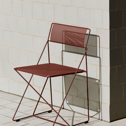 X-Line Chair Outdoor by HAY – Iron Red Powder-Coated Steel Frame / Iron Red Seat and Back