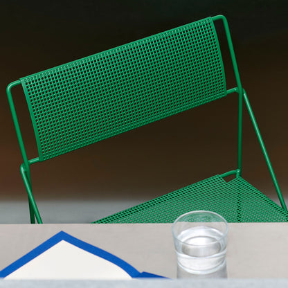 X-Line Chair Outdoor by HAY – Leek Green Powder-Coated Steel Frame / Leek Green Seat and Back