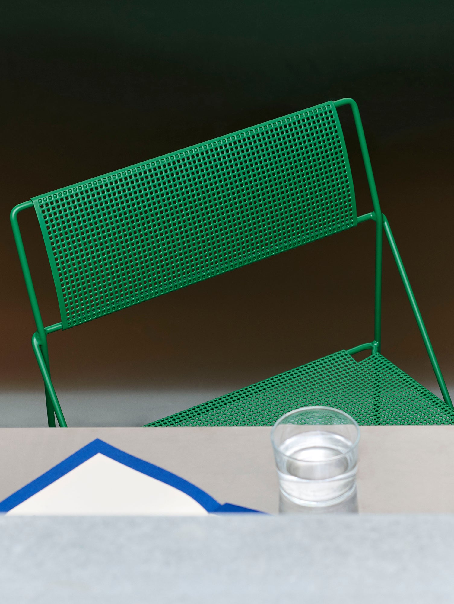 X-Line Chair Outdoor by HAY – Leek Green Powder-Coated Steel Frame / Leek Green Seat and Back