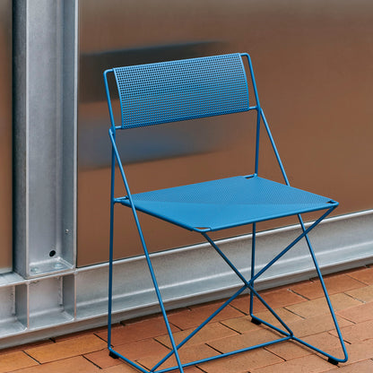 X-Line Chair Outdoor by HAY – Powder Blue Powder-Coated Steel Frame / Powder Blue Seat and Back