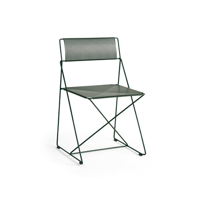 X-Line Chair Outdoor by HAY – Autumn Green Powder-Coated Steel Frame / Autumn Green Seat and Back