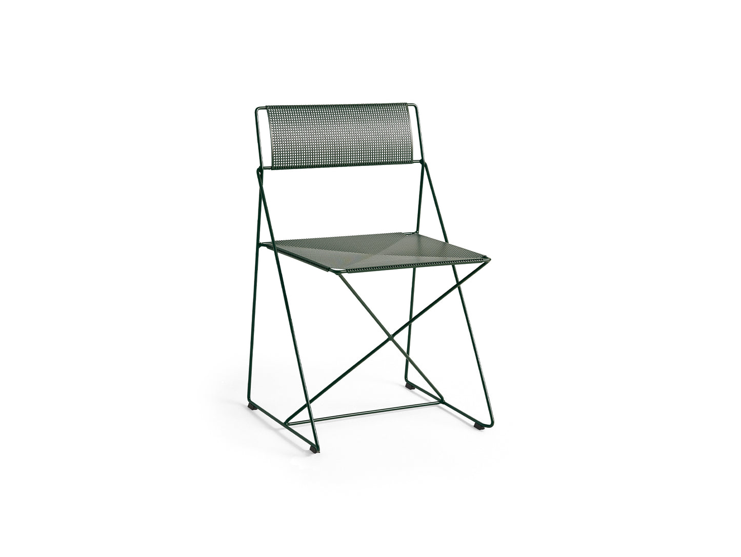 X-Line Chair Outdoor by HAY – Autumn Green Powder-Coated Steel Frame / Autumn Green Seat and Back
