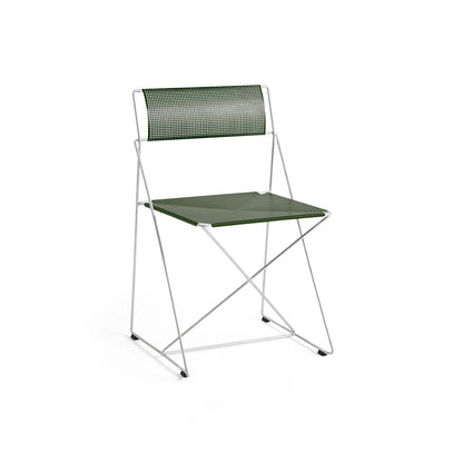 X-Line Chair Outdoor by HAY – Hot Galvanised Steel Frame / Autumn Green Seat and Back