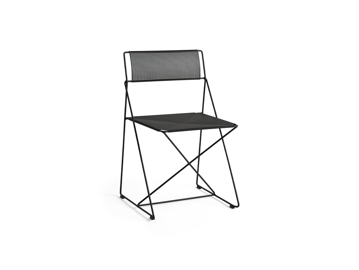 X-Line Chair Outdoor by HAY – Black Powder-Coated Steel Frame / Black Seat and Back