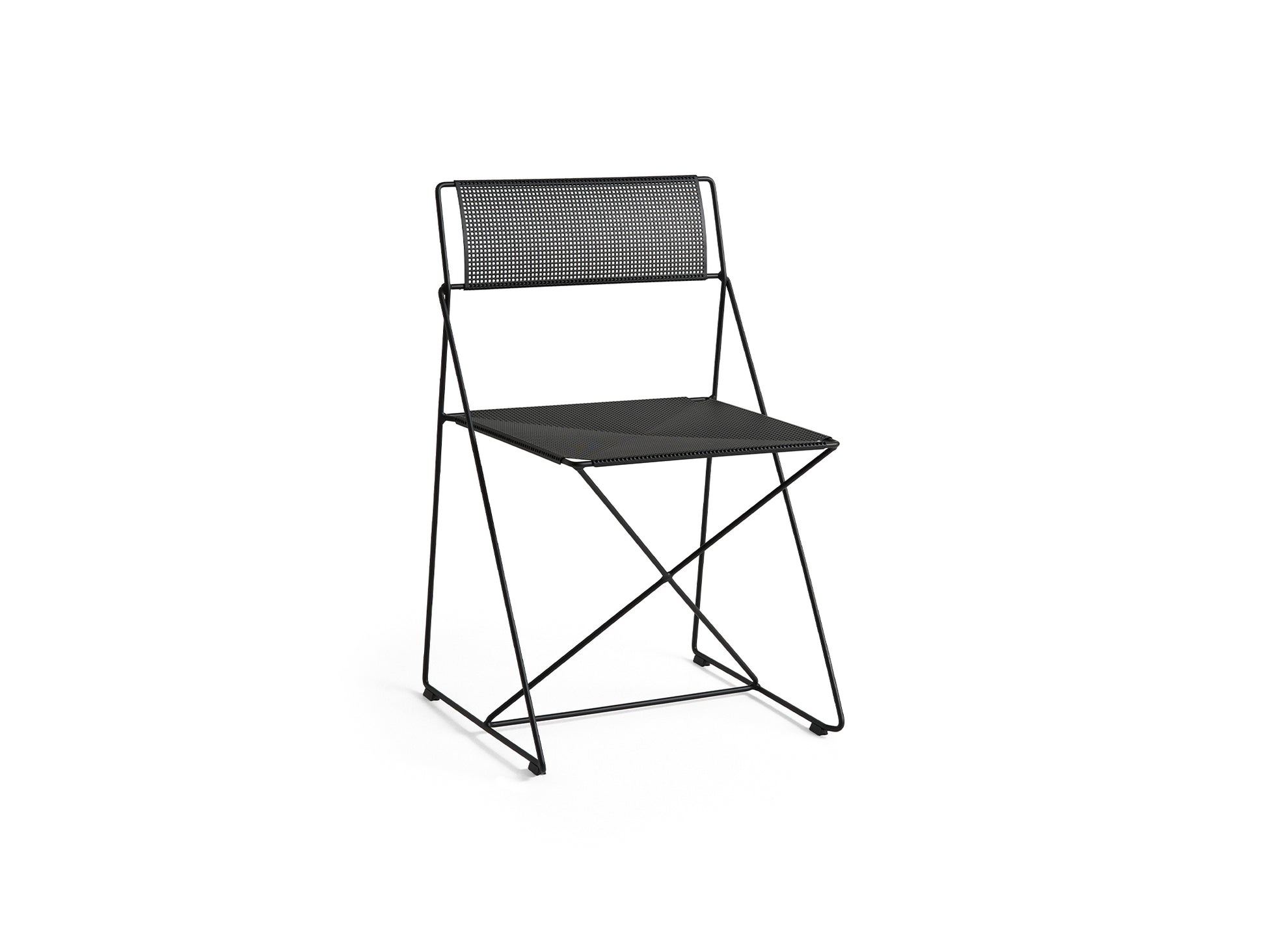 X-Line Chair Outdoor by HAY – Black Powder-Coated Steel Frame / Black Seat and Back