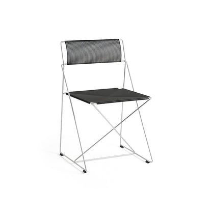 X-Line Chair Outdoor by HAY – Hot Galvanised Steel Frame / Black Seat and Back