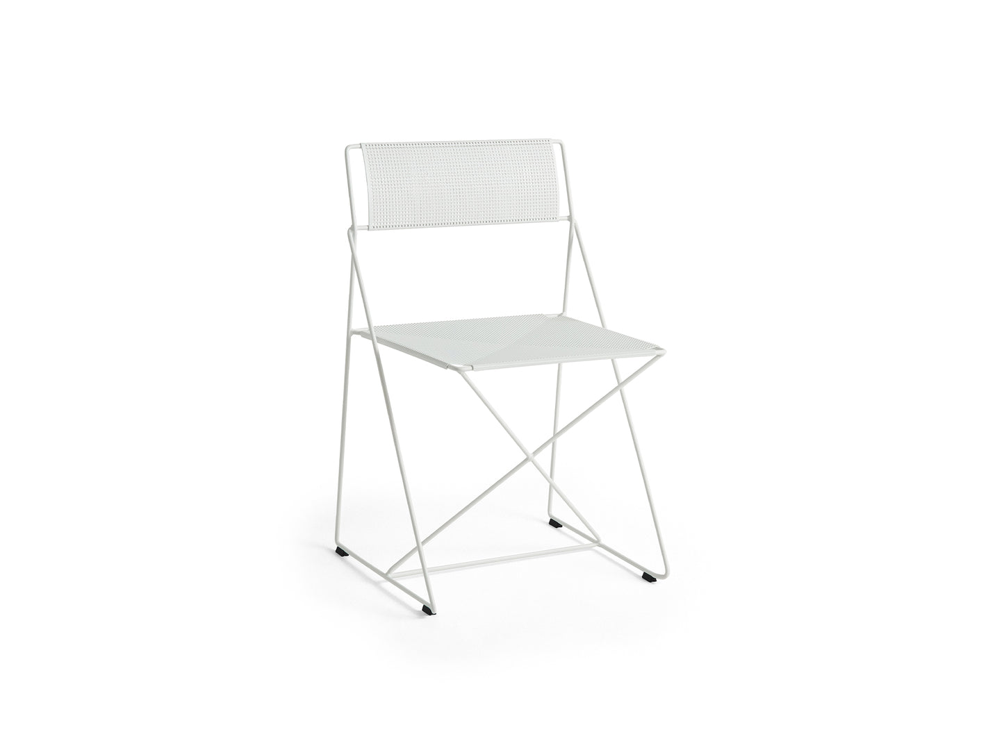 X-Line Chair Outdoor by HAY – Chalk White Powder-Coated Steel Frame / Chalk White Seat and Back