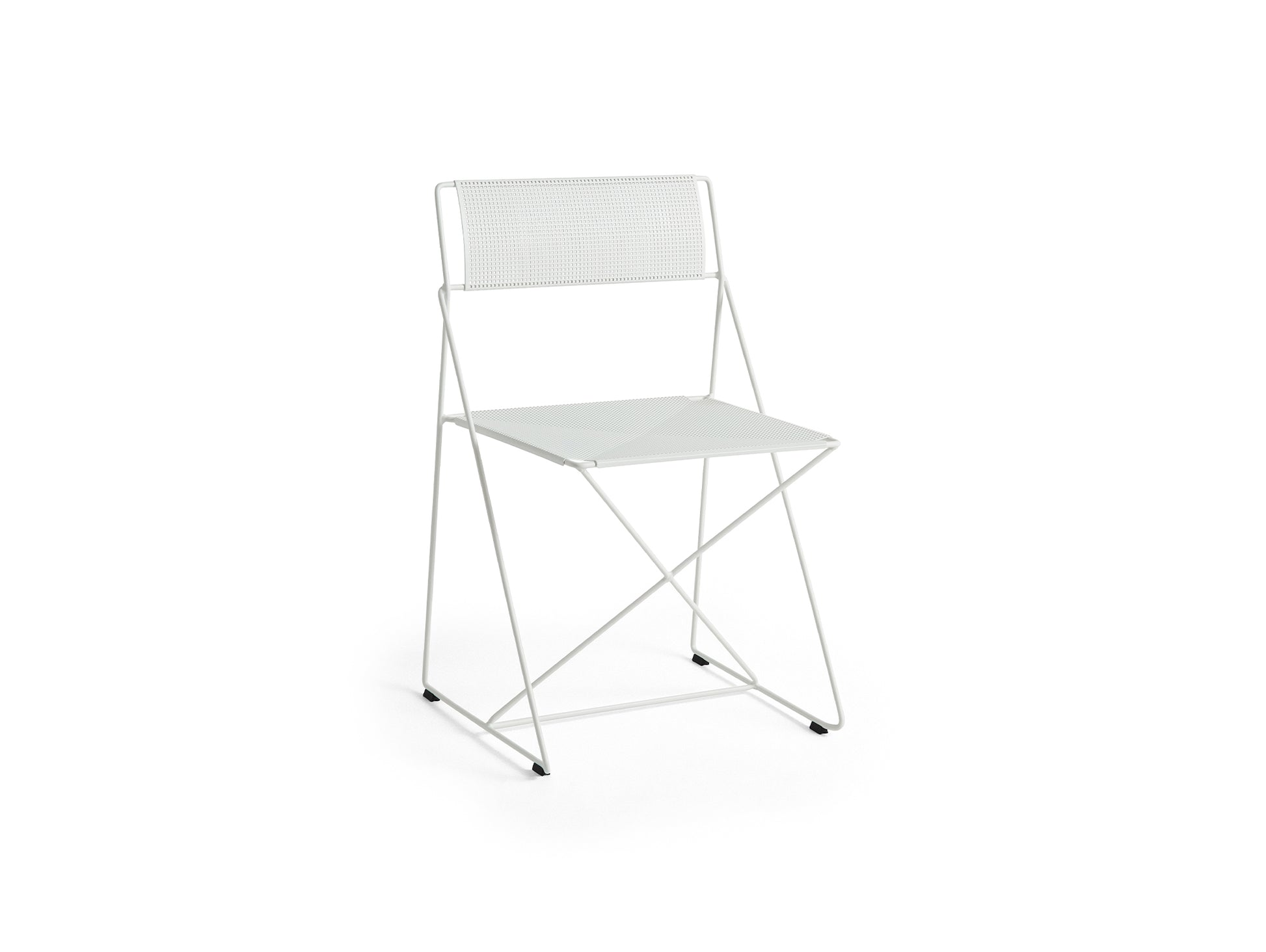 X-Line Chair Outdoor by HAY – Chalk White Powder-Coated Steel Frame / Chalk White Seat and Back