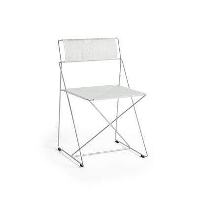 X-Line Chair Outdoor by HAY – Hot Galvanised Steel Frame / Chalk White Seat and Back