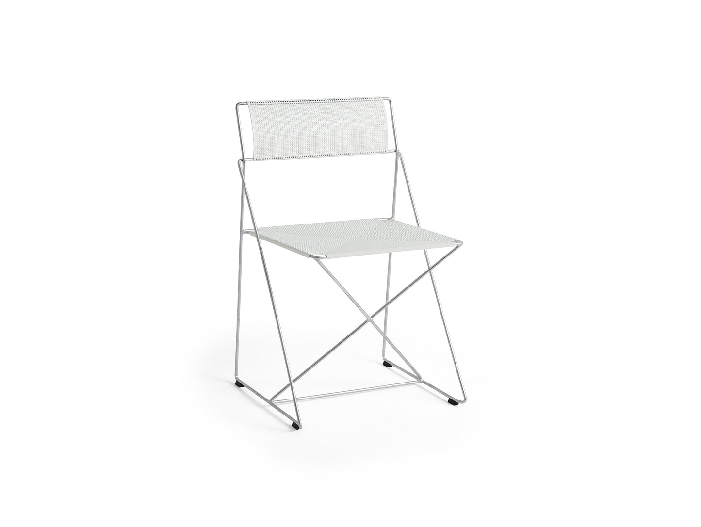 X-Line Chair Outdoor by HAY – Hot Galvanised Steel Frame / Chalk White Seat and Back