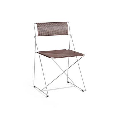 X-Line Chair Outdoor by HAY – Hot Galvanised Steel Frame / Iron Red Seat and Back