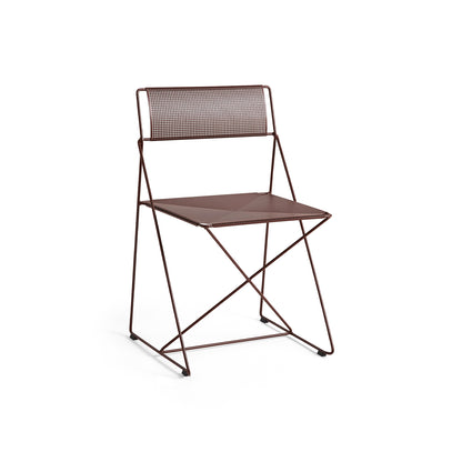 X-Line Chair Outdoor by HAY – Iron Red Powder-Coated Steel Frame / Iron Red Seat and Back