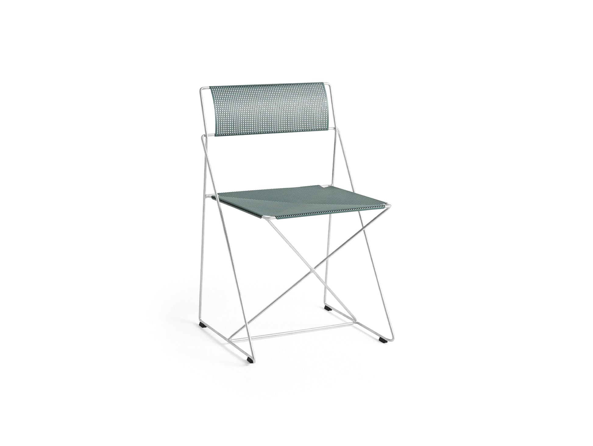 X-Line Chair Outdoor by HAY – Hot Galvanised Steel Frame / Moss Seat and Back