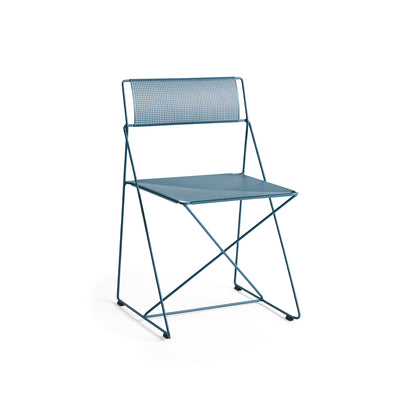 X-Line Chair Outdoor by HAY – Powder Blue Powder-Coated Steel Frame / Powder Blue Seat and Back