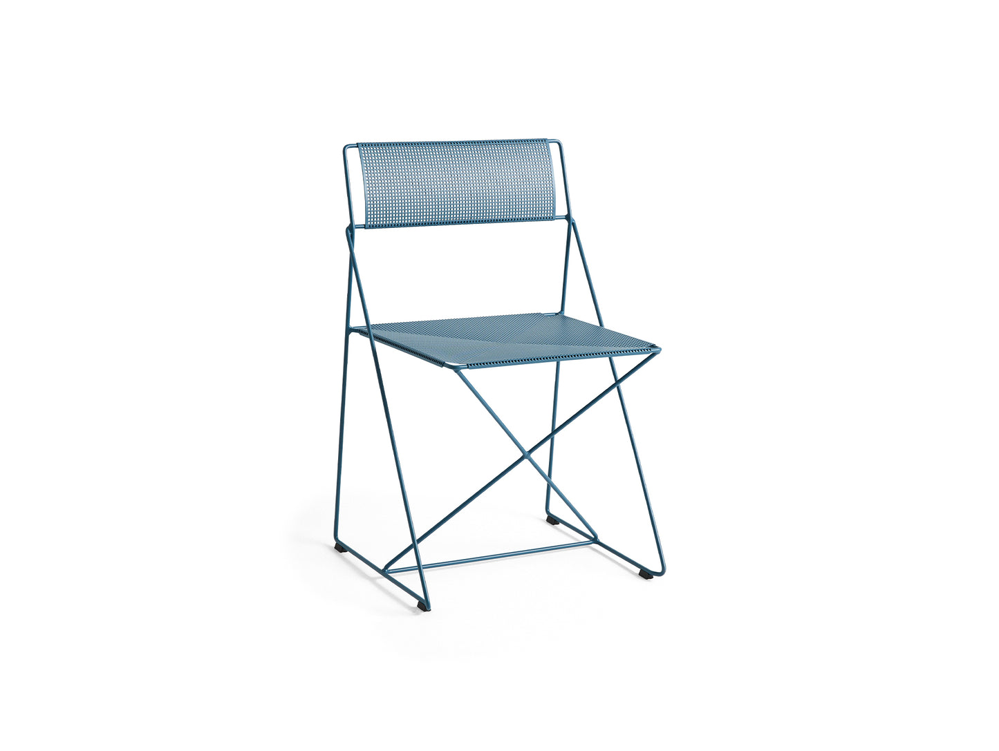 X-Line Chair Outdoor by HAY – Powder Blue Powder-Coated Steel Frame / Powder Blue Seat and Back