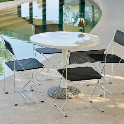 X-Line Chair Outdoor by HAY – Hot Galvanised Steel Frame / Black Seat and Back