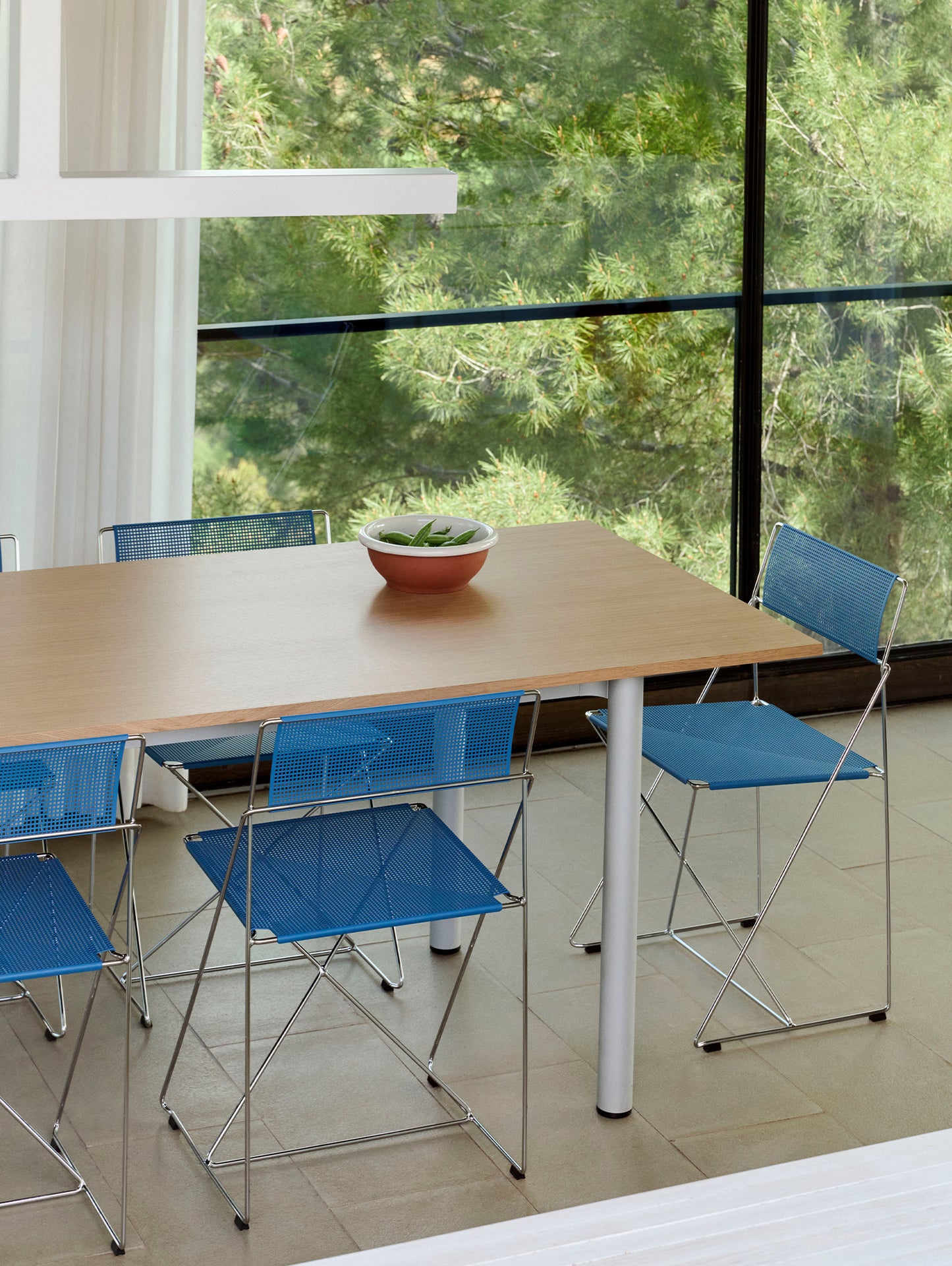 X-Line Chair Outdoor by HAY – Hot Galvanised Steel Frame / Powder Blue Seat and Back