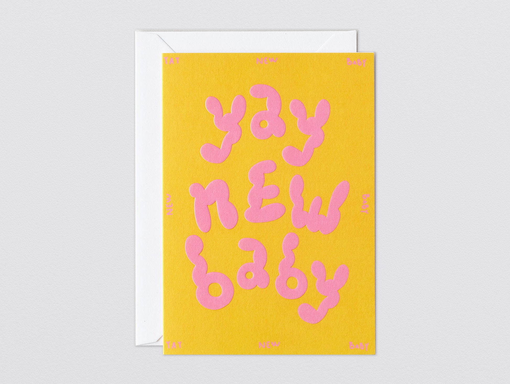 'Yay New Baby' Embossed Greetings Card by Wrap