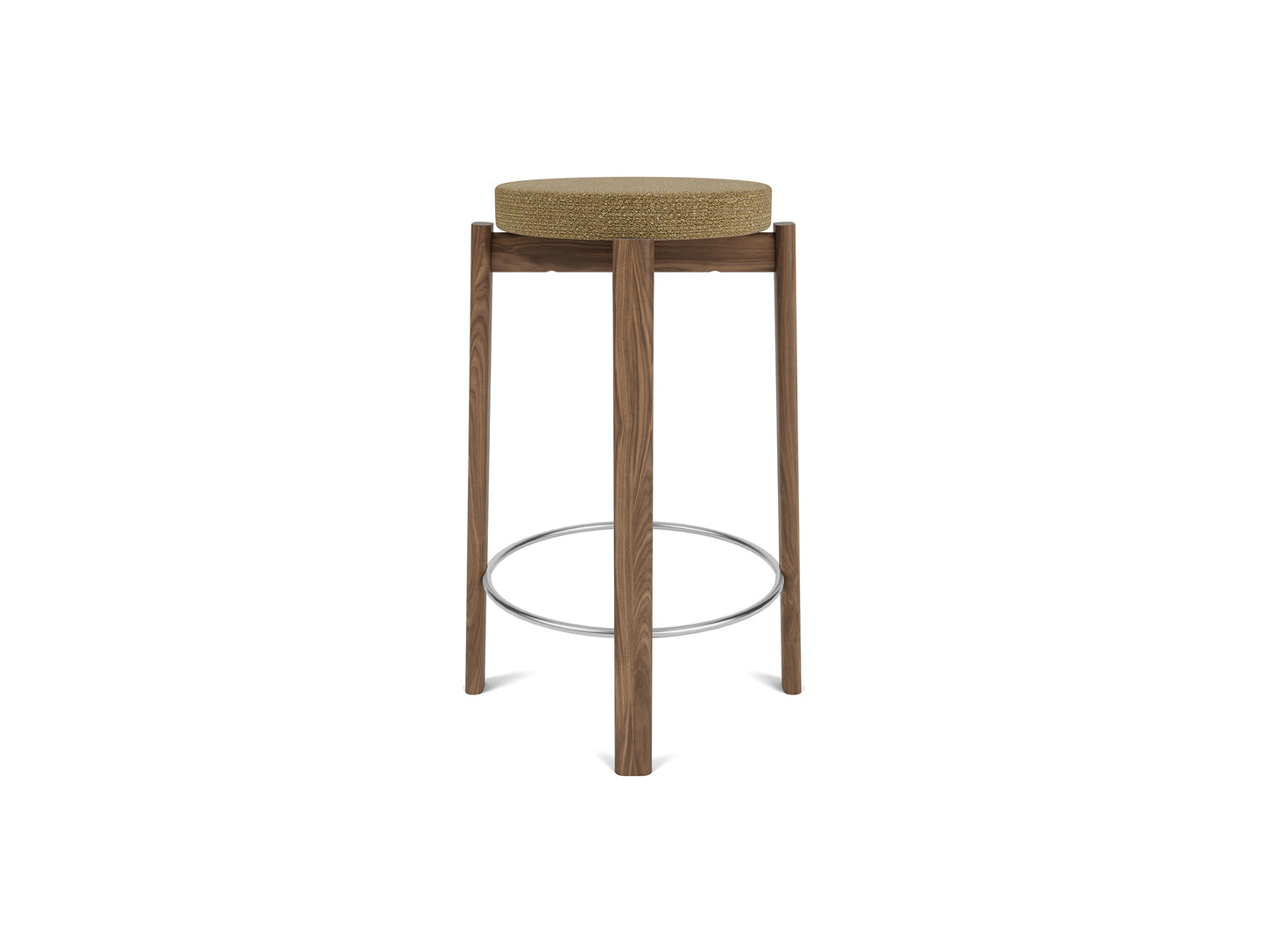 Passage Bar/Counter Stool Upholstered by Audo Copenhagen - Counter Stool / Walnut Base / Barnum Boucle 05