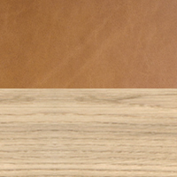 Swatch for Cognac Refine Leather / Matt Lacquered Oak