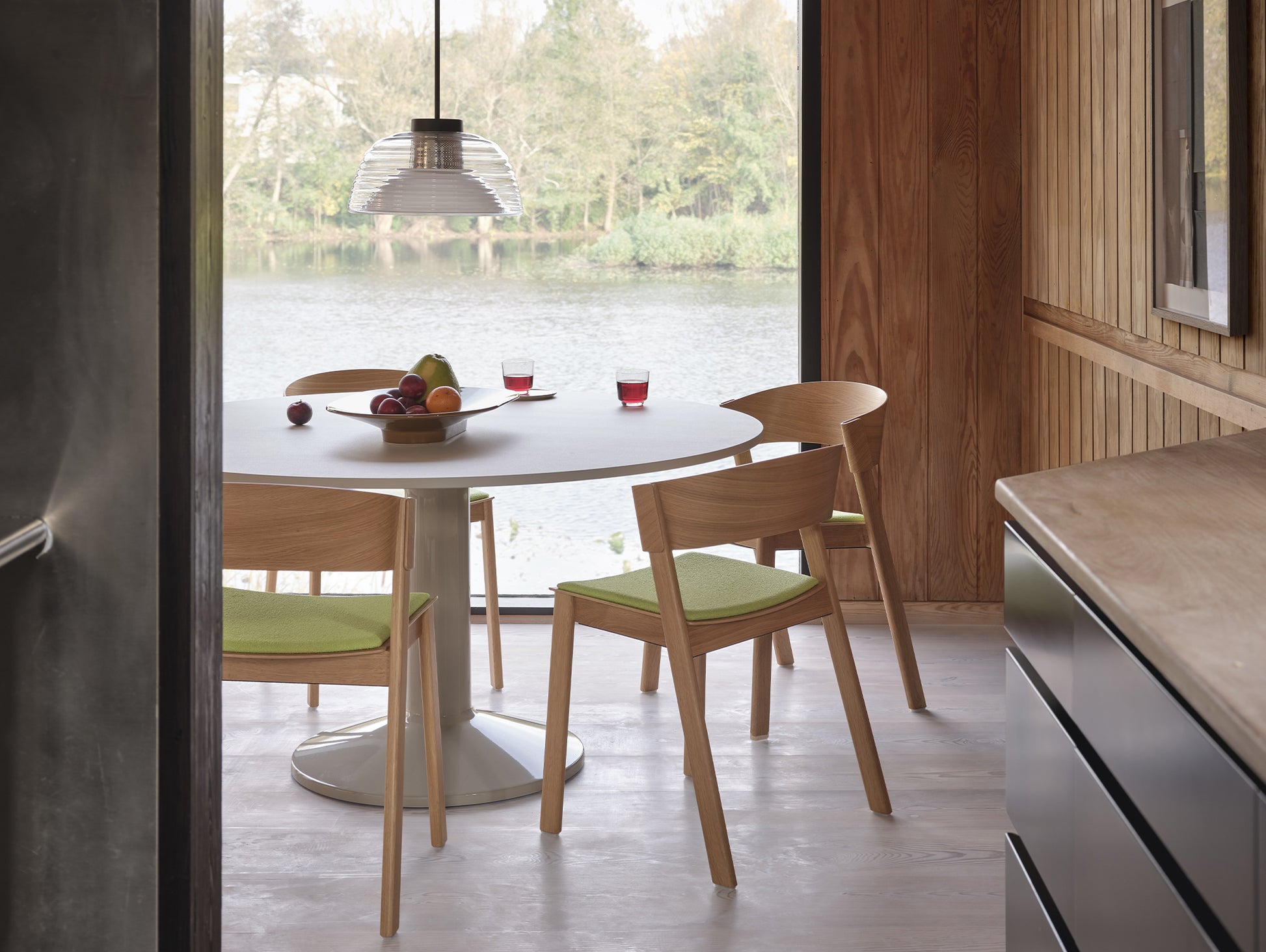 Cover Side Chair Upholstered - Set of 2 by Muuto - Natural Oak and Acca 961