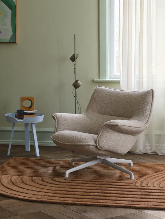 Doze Lounge Chair Low Back - Swivel Base by Muuto / Hearth 007 / Grey Base