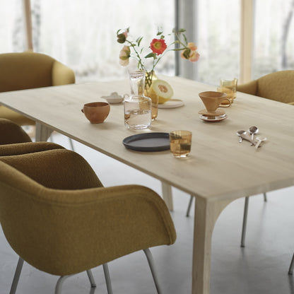 Fiber Soft Armchair with Tube Base by Muuto -  Grey Base / Hearth 008
