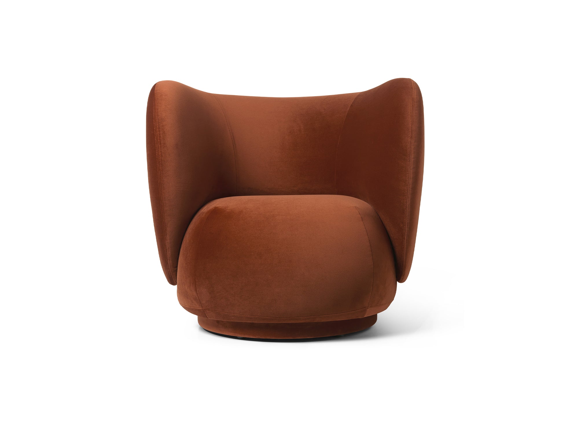 Rico Lounge Chair by Ferm Living - Rich Velvet Rust