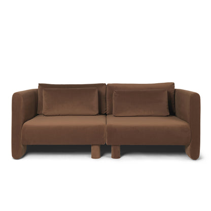 Dase 2-Seater Modular Sofa by Ferm Living - Rich Velvet Soft Brown