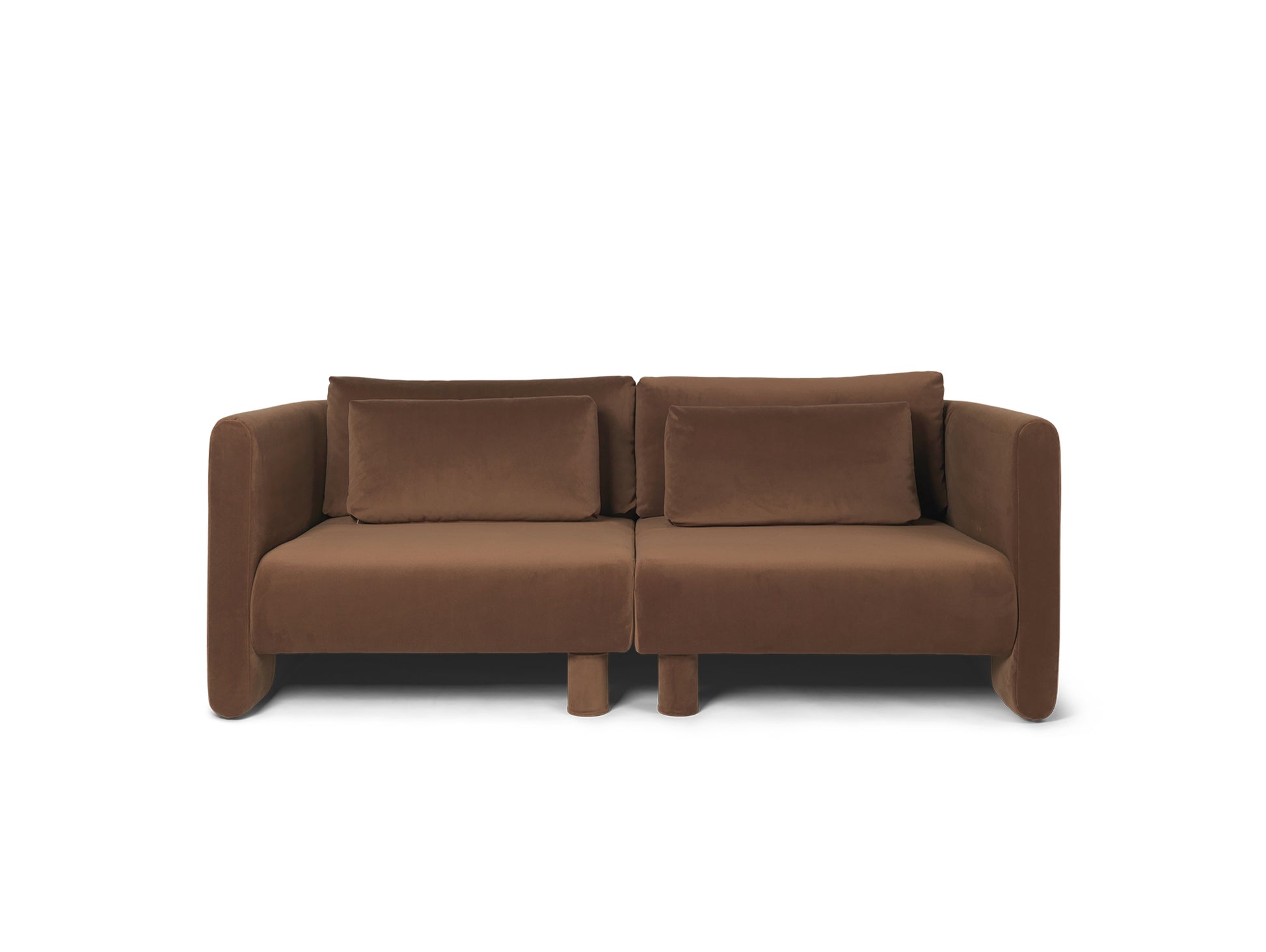 Dase 2-Seater Modular Sofa by Ferm Living - Rich Velvet Soft Brown
