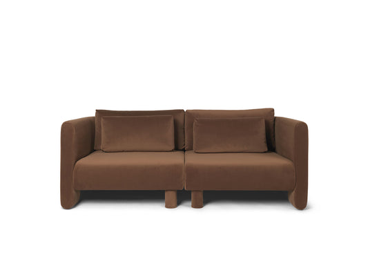 Dase 2-Seater Modular Sofa by Ferm Living - Rich Velvet Soft Brown