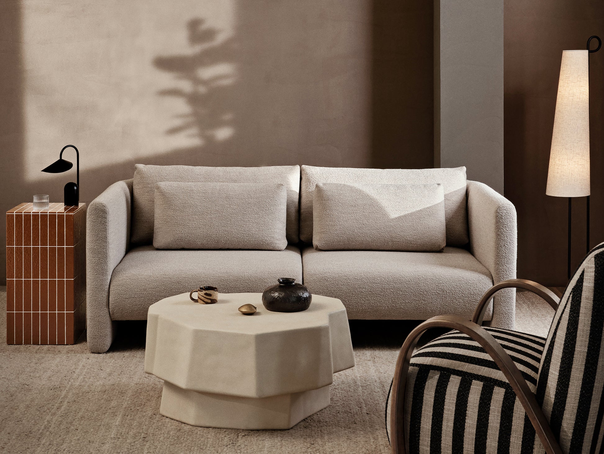 Dase 2-Seater Modular Sofa by Ferm Living - Soft boucle / Natural 