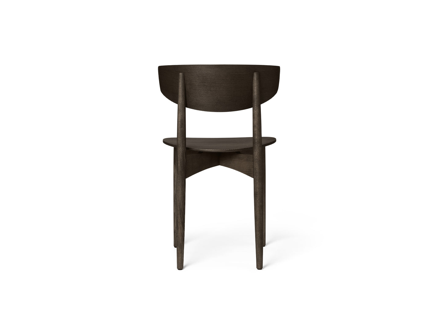 Herman Dining Chair with Wood Base by Ferm Living - Dark Stained Beech Veneer Seat / Solid Dark Stained Beech Frame