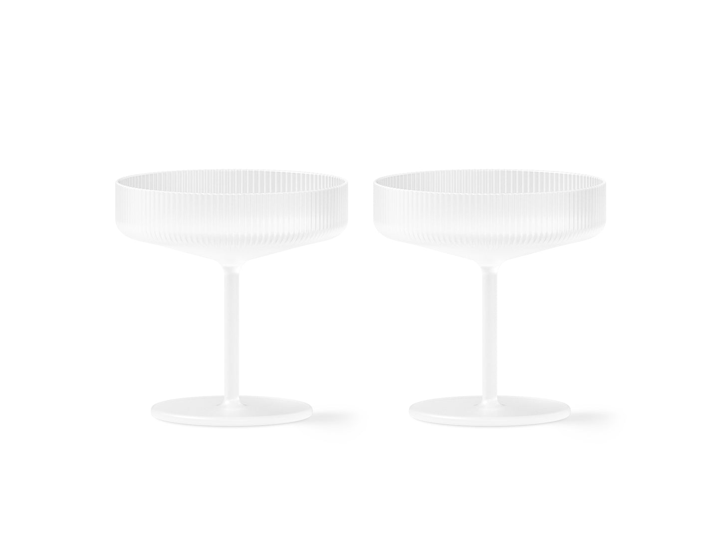 Ripple Champagne Saucers - Set of 2 (Frosted) by Ferm Living