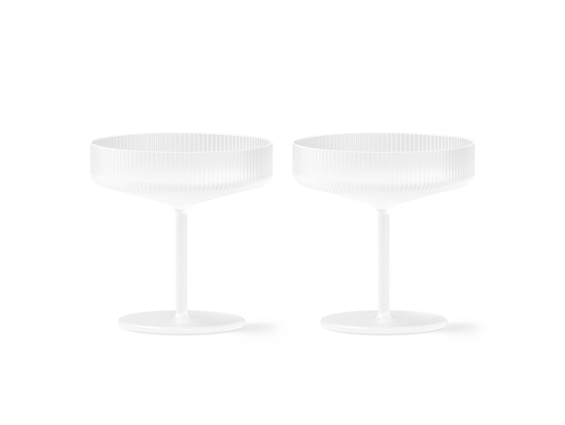 Ripple Champagne Saucers - Set of 2 (Frosted) by Ferm Living