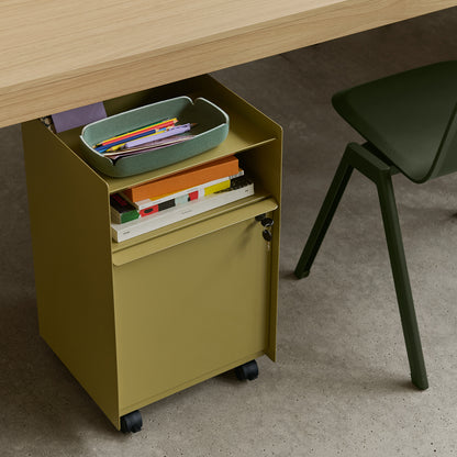 Folded Trolley Drawer w. Lock by Muuto - Dark Beige Green