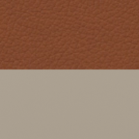 Swatch for Front: Essential Walnut Leather / Back: Light Beige Lacquered Veneer