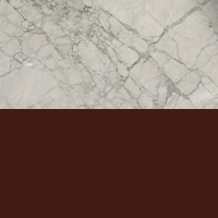 Swatch for Grey Marble Tabletop / Dark Red Steel Base