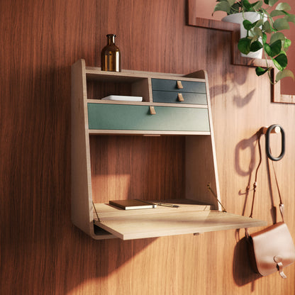 Gaston Writing Desk by Hartô - Width 60 cm , Oak / Ash Green / Sage