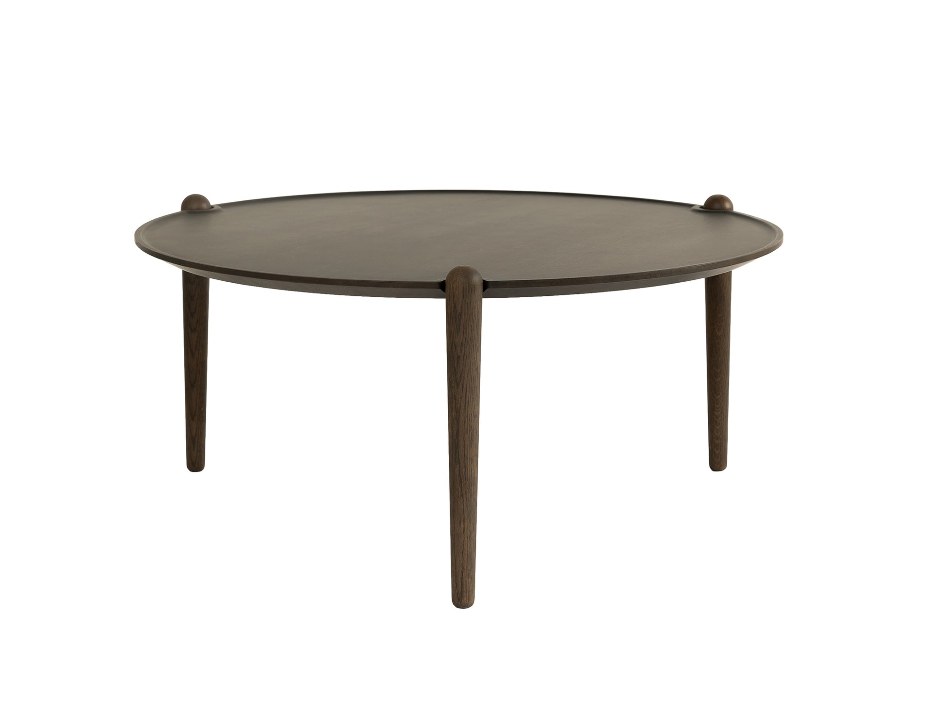 Aria Table by Design House Stockholm -  Diameter: 90 cm / Height: 42.5 cm / Dark Oak