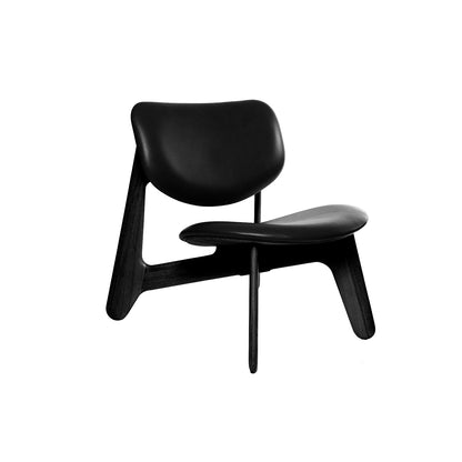 Slab Lounge Chair by Tom Dixon - Black Oak / Leather Black