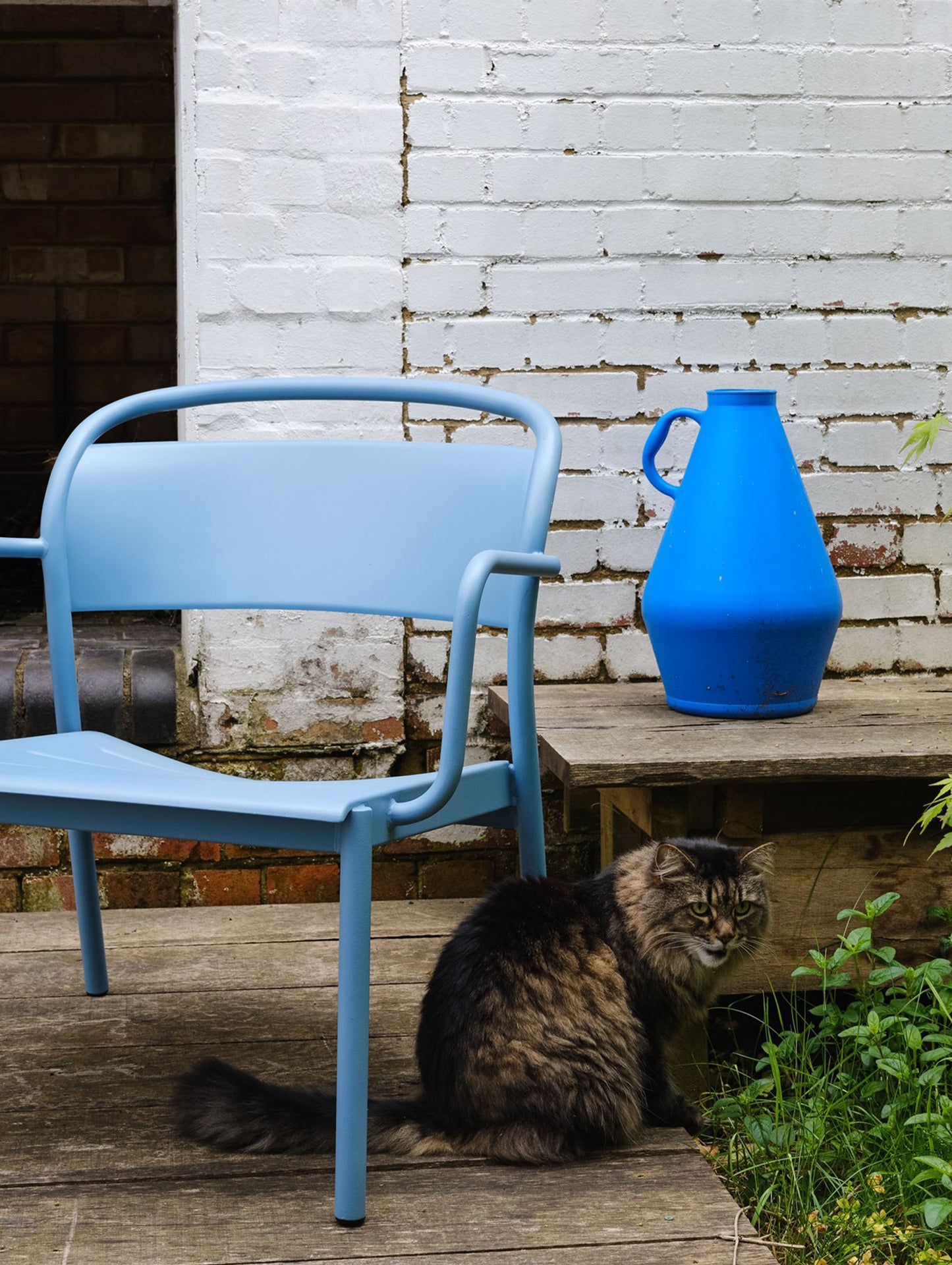 Linear Steel Lounge Armchair by Muuto - Pale Blue