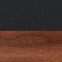 Swatch for Lacquered Walnut / Black Grano Leather