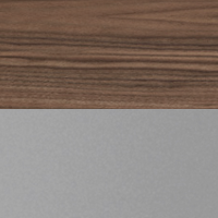 Swatch for Lacquered Walnut Veneer Tabletop / Nine Grey Steel Base