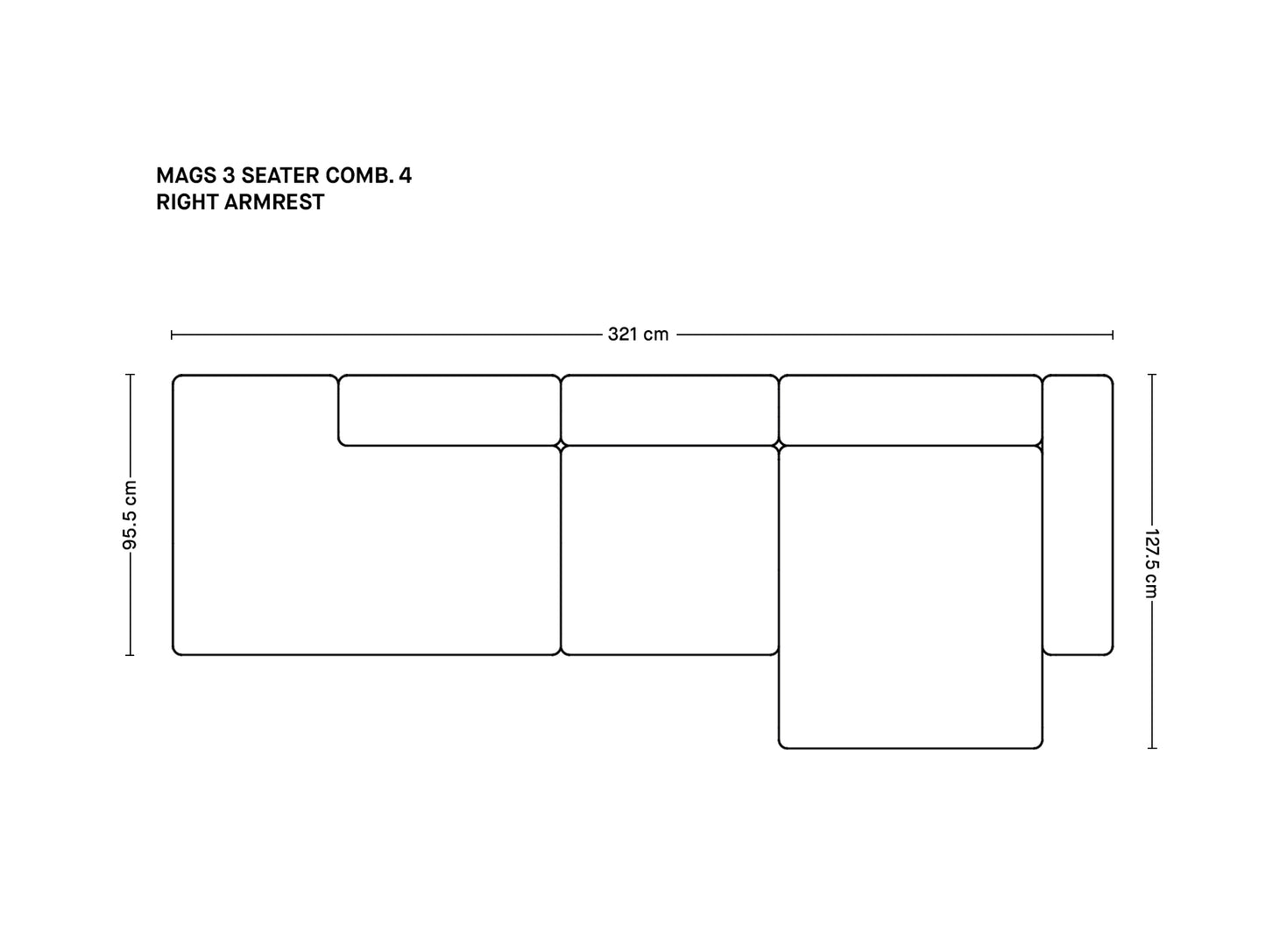 매그스 3인용 소파